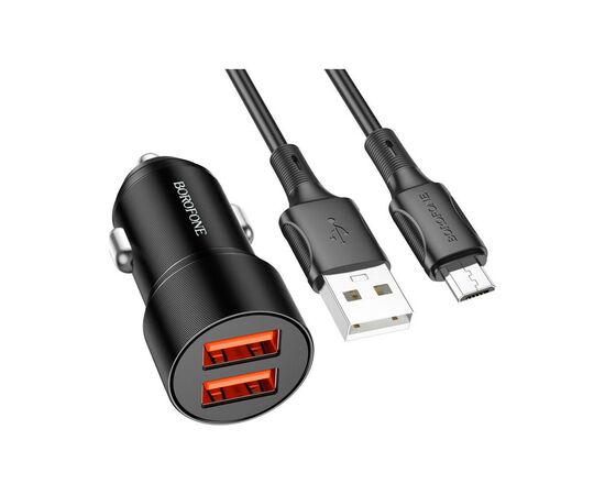 Зарядное устройство BOROFONE BZ19B charger set (Micro) 2 x USB Black (6941991101502), изображение 2 Зарядное устройство BOROFONE BZ19B charger set (Micro) 2 x USB Black (6941991101502), изображение 2
