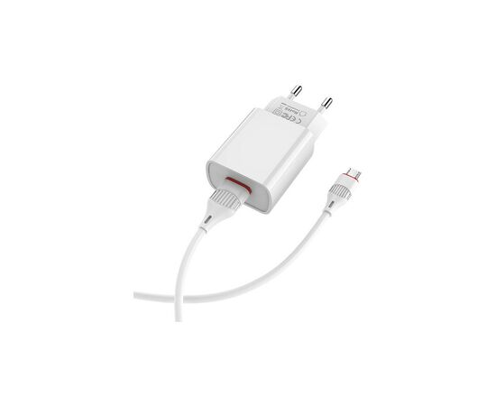 Зарядное устройство BOROFONE BA20A Sharp charger set (Lightning) White (BA20AMW), изображение 3 Зарядное устройство BOROFONE BA20A Sharp charger set (Lightning) White (BA20AMW), изображение 3