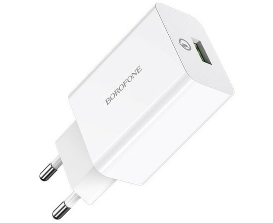 Зарядное устройство BOROFONE BA21A Long journey single port QC3.0 charger set (Type-C) White (BA21ACW), изображение 4 Зарядное устройство BOROFONE BA21A Long journey single port QC3.0 charger set (Type-C) White (BA21ACW), изображение 4