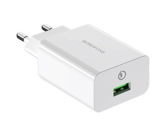 Зарядное устройство BOROFONE BA21A Long journey single port QC3.0 charger set (Type-C) White (BA21ACW), изображение 5 Зарядное устройство BOROFONE BA21A Long journey single port QC3.0 charger set (Type-C) White (BA21ACW), изображение 5