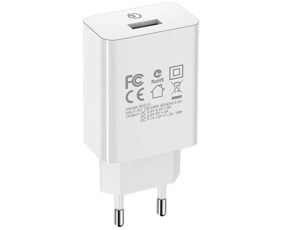 Зарядное устройство BOROFONE BA21A White (BA21AW), изображение 3 Зарядное устройство BOROFONE BA21A White (BA21AW), изображение 3