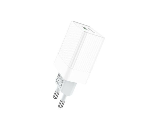 Зарядное устройство BOROFONE BA47A Mighty speed single port QC3.0 3A + Type-C cable White (BA47AW), изображение 4 Зарядное устройство BOROFONE BA47A Mighty speed single port QC3.0 3A + Type-C cable White (BA47AW), изображение 4
