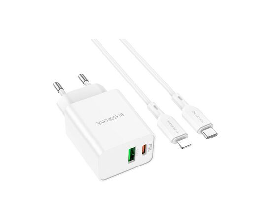 Зарядное устройство BOROFONE BA69A charger set (C to iP) White (BA69ACLW), изображение 2 Зарядное устройство BOROFONE BA69A charger set (C to iP) White (BA69ACLW), изображение 2