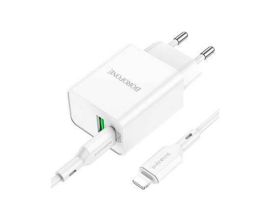 Зарядное устройство BOROFONE BA69A charger set (C to iP) White (BA69ACLW), изображение 3 Зарядное устройство BOROFONE BA69A charger set (C to iP) White (BA69ACLW), изображение 3