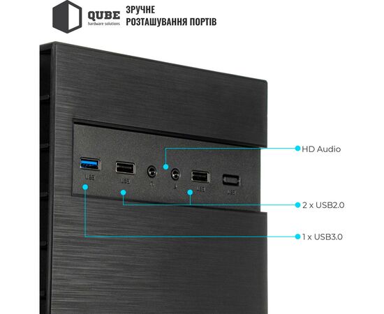 Корпус Qube QB27M 400W Black (QB27M_MN4U3), зображення 9 Корпус Qube QB27M 400W Black (QB27M_MN4U3), зображення 9