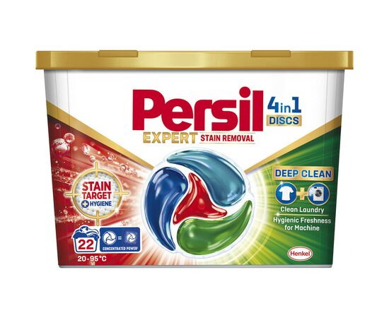 Капсули для прання Persil 4in1 Discs Expert Stain Removal Deep Clean 22 шт. (9000101801385)
