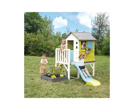 Игровой домик Smoby 2 в 1 Летний отдых на опорах с песочницей-грядкой 242 х 234 х 196 см (810801), изображение 5 Игровой домик Smoby 2 в 1 Летний отдых на опорах с песочницей-грядкой 242 х 234 х 196 см (810801), изображение 5