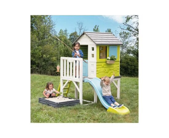 Игровой домик Smoby 2 в 1 Летний отдых на опорах с песочницей-грядкой 242 х 234 х 196 см (810801), изображение 7 Игровой домик Smoby 2 в 1 Летний отдых на опорах с песочницей-грядкой 242 х 234 х 196 см (810801), изображение 7