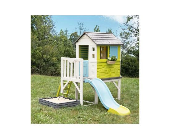 Игровой домик Smoby 2 в 1 Летний отдых на опорах с песочницей-грядкой 242 х 234 х 196 см (810801), изображение 8 Игровой домик Smoby 2 в 1 Летний отдых на опорах с песочницей-грядкой 242 х 234 х 196 см (810801), изображение 8