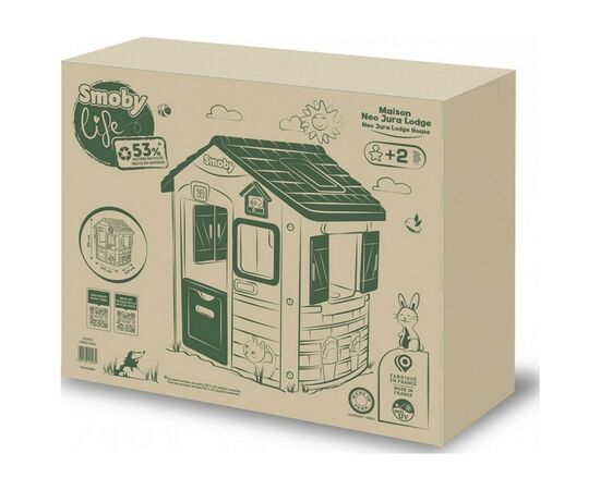 Игровой домик Smoby лесника Green Нео со ставнями 123x115x132 см (810503), изображение 2 Игровой домик Smoby лесника Green Нео со ставнями 123x115x132 см (810503), изображение 2