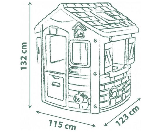 Игровой домик Smoby лесника Green Нео со ставнями 123x115x132 см (810503), изображение 3 Игровой домик Smoby лесника Green Нео со ставнями 123x115x132 см (810503), изображение 3