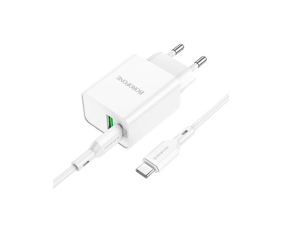 Зарядное устройство BOROFONE BA69A charger set (Type-C to Type-C) White (BA69ACCW), изображение 3 Зарядное устройство BOROFONE BA69A charger set (Type-C to Type-C) White (BA69ACCW), изображение 3
