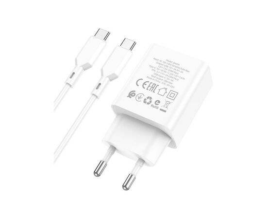 Зарядное устройство BOROFONE BA69A charger set (Type-C to Type-C) White (BA69ACCW), изображение 5 Зарядное устройство BOROFONE BA69A charger set (Type-C to Type-C) White (BA69ACCW), изображение 5