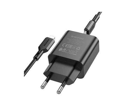 Зарядное устройство BOROFONE BA71A charger set (C to iP) Black (BA71ACLB), изображение 3 Зарядное устройство BOROFONE BA71A charger set (C to iP) Black (BA71ACLB), изображение 3