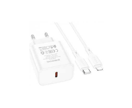 Зарядное устройство BOROFONE BA71A charger set (C to iP) White (BA71ACLW), изображение 3 Зарядное устройство BOROFONE BA71A charger set (C to iP) White (BA71ACLW), изображение 3