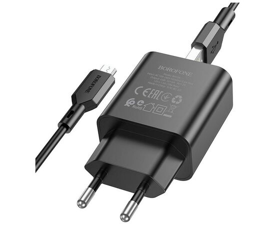 Зарядное устройство BOROFONE BA72A charger set (Micro) Black (BA72AMB), изображение 3 Зарядное устройство BOROFONE BA72A charger set (Micro) Black (BA72AMB), изображение 3