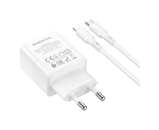 Зарядное устройство BOROFONE BA77A charger set (C to iP) White (6941991101281), изображение 3 Зарядное устройство BOROFONE BA77A charger set (C to iP) White (6941991101281), изображение 3