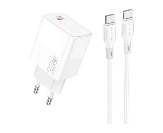 Зарядное устройство BOROFONE BA77A charger set (Type-C to Type-C) White (BA77AССW)