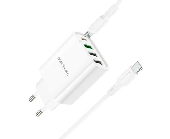 Зарядное устройство BOROFONE BA79A charger set (C to C) White (BA79ACCW), изображение 2 Зарядное устройство BOROFONE BA79A charger set (C to C) White (BA79ACCW), изображение 2