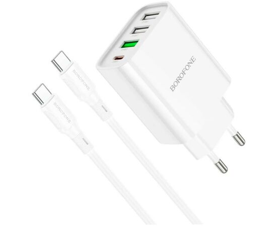 Зарядное устройство BOROFONE BA79A charger set (C to C) White (BA79ACCW), изображение 3 Зарядное устройство BOROFONE BA79A charger set (C to C) White (BA79ACCW), изображение 3