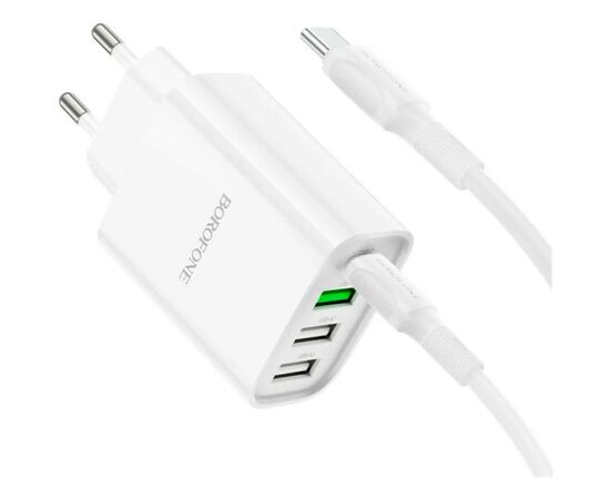 Зарядное устройство BOROFONE BA79A charger set (C to C) White (BA79ACCW), изображение 4 Зарядное устройство BOROFONE BA79A charger set (C to C) White (BA79ACCW), изображение 4