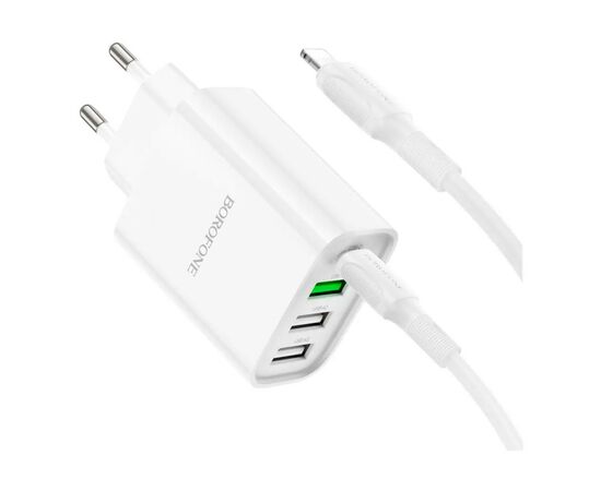 Зарядное устройство BOROFONE BA79A charger set (C to iP) White (BA79AСLW), изображение 3 Зарядное устройство BOROFONE BA79A charger set (C to iP) White (BA79AСLW), изображение 3