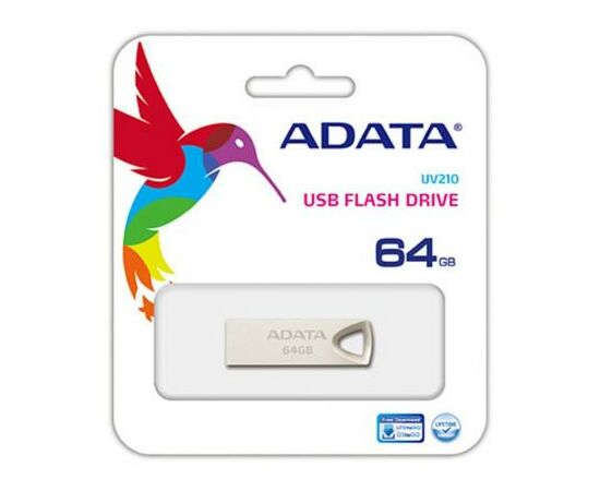 USB флеш накопитель ADATA 64GB UV210 Metal Silver USB 2.0 (AUV210-64G-RGD), изображение 3 USB флеш накопитель ADATA 64GB UV210 Metal Silver USB 2.0 (AUV210-64G-RGD), изображение 3