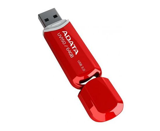 USB флеш накопитель ADATA 64GB UV150 Red USB 3.0 (AUV150-64G-RRD), изображение 3 USB флеш накопитель ADATA 64GB UV150 Red USB 3.0 (AUV150-64G-RRD), изображение 3