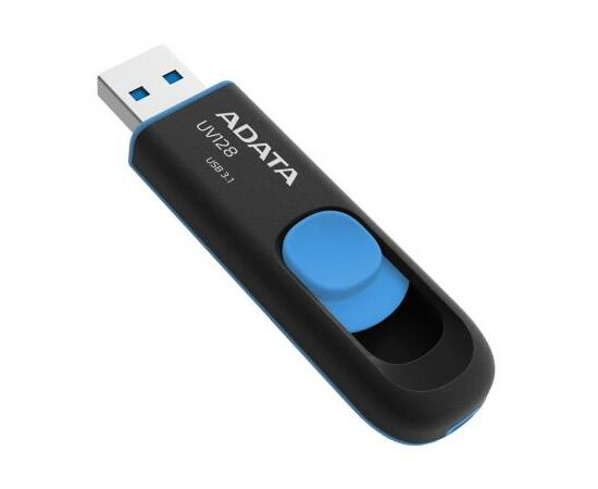 USB флеш накопитель ADATA 128GB UV128 Black/Blue USB 3.1 (AUV128-128G-RBE), изображение 4 USB флеш накопитель ADATA 128GB UV128 Black/Blue USB 3.1 (AUV128-128G-RBE), изображение 4