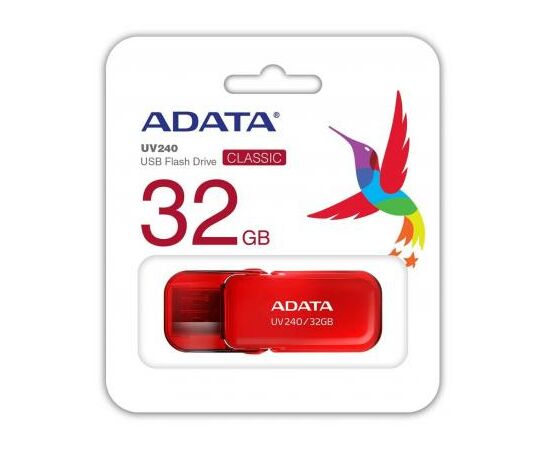 USB флеш накопитель ADATA 32GB UV240 Red USB 2.0 (AUV240-32G-RRD), изображение 3 USB флеш накопитель ADATA 32GB UV240 Red USB 2.0 (AUV240-32G-RRD), изображение 3