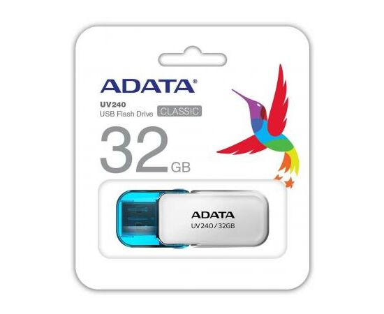 USB флеш накопитель ADATA 32GB UV240 White USB 2.0 (AUV240-32G-RWH), изображение 3 USB флеш накопитель ADATA 32GB UV240 White USB 2.0 (AUV240-32G-RWH), изображение 3