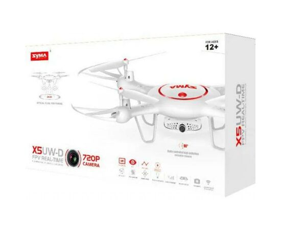 Радиоуправляемая игрушка Syma Квадрокоптер с 2,4 Ггц и поворотной FPV-камерой 32 см (X5UW-D_white), изображение 7 Радиоуправляемая игрушка Syma Квадрокоптер с 2,4 Ггц и поворотной FPV-камерой 32 см (X5UW-D_white), изображение 7