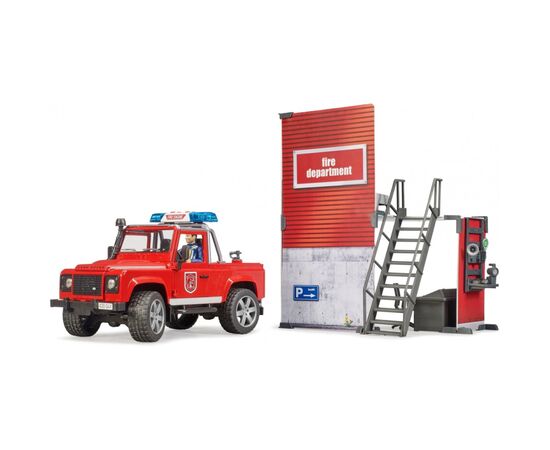 Игровой набор Bruder Top Profi Series Пожарная стация с Land Rover Defender (62701), изображение 2 Игровой набор Bruder Top Profi Series Пожарная стация с Land Rover Defender (62701), изображение 2