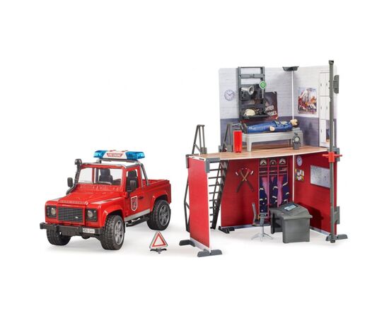 Игровой набор Bruder Top Profi Series Пожарная стация с Land Rover Defender (62701), изображение 4 Игровой набор Bruder Top Profi Series Пожарная стация с Land Rover Defender (62701), изображение 4