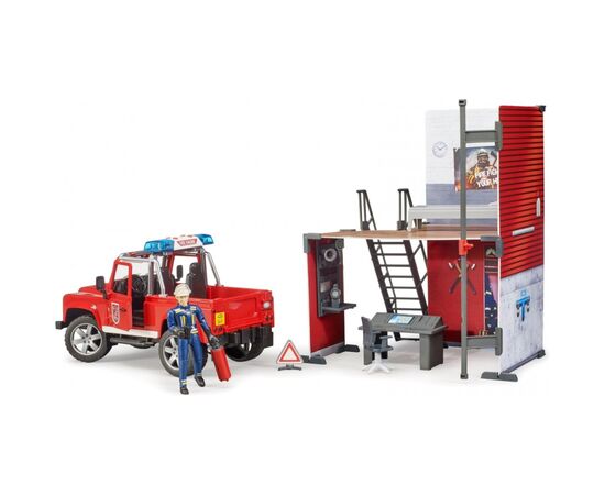 Игровой набор Bruder Top Profi Series Пожарная стация с Land Rover Defender (62701), изображение 5 Игровой набор Bruder Top Profi Series Пожарная стация с Land Rover Defender (62701), изображение 5
