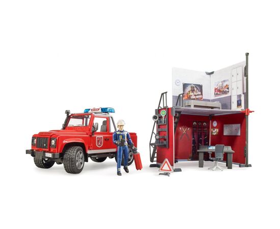 Игровой набор Bruder Top Profi Series Пожарная стация с Land Rover Defender (62701), изображение 6 Игровой набор Bruder Top Profi Series Пожарная стация с Land Rover Defender (62701), изображение 6
