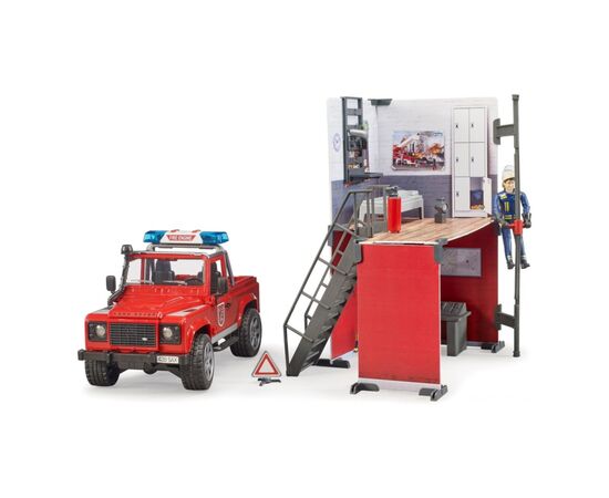 Игровой набор Bruder Top Profi Series Пожарная стация с Land Rover Defender (62701), изображение 7 Игровой набор Bruder Top Profi Series Пожарная стация с Land Rover Defender (62701), изображение 7