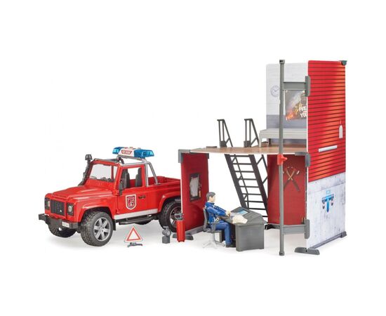 Игровой набор Bruder Top Profi Series Пожарная стация с Land Rover Defender (62701), изображение 8 Игровой набор Bruder Top Profi Series Пожарная стация с Land Rover Defender (62701), изображение 8