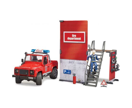 Игровой набор Bruder Top Profi Series Пожарная стация с Land Rover Defender (62701), изображение 9 Игровой набор Bruder Top Profi Series Пожарная стация с Land Rover Defender (62701), изображение 9