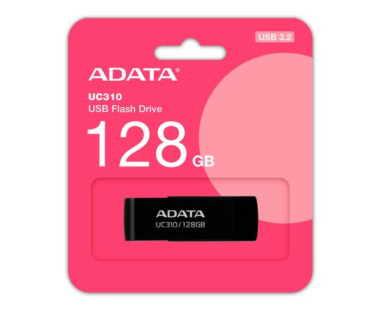 USB флеш накопитель ADATA 128GB UC310 USB 3.2 Black (UC310-128G-RBK), изображение 4 USB флеш накопитель ADATA 128GB UC310 USB 3.2 Black (UC310-128G-RBK), изображение 4