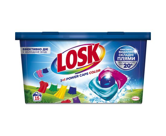 Капсулы для стирки Losk 3+1 Power Caps Color 15 шт. (9000101803457)
