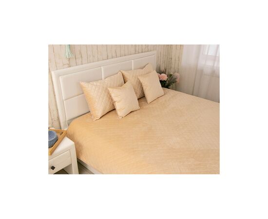 Покрывало Руно двустороннее декоративное Velour Beige ромб 180х220 см (340.55_Beige ромб), изображение 2 Покрывало Руно двустороннее декоративное Velour Beige ромб 180х220 см (340.55_Beige ромб), изображение 2