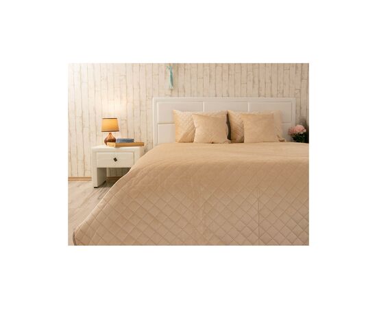Покрывало Руно двустороннее декоративное Velour Beige ромб 180х220 см (340.55_Beige ромб), изображение 4 Покрывало Руно двустороннее декоративное Velour Beige ромб 180х220 см (340.55_Beige ромб), изображение 4