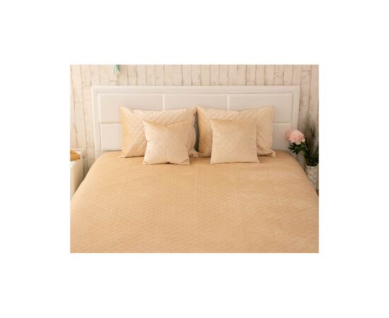 Покрывало Руно двустороннее декоративное Velour Beige ромб 220х240 см (330.55_Beige ромб), изображение 3 Покрывало Руно двустороннее декоративное Velour Beige ромб 220х240 см (330.55_Beige ромб), изображение 3