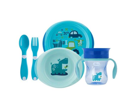 Набор детской посуды Chicco Meal Set 12 м+ голубой (16201.20)