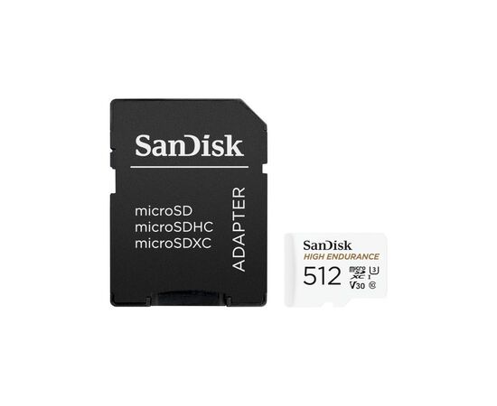 Карта памяти SanDisk 512GB microSDXC High Endurance UHS-I U3 V30 + SD adapter (SDSQQNR-512G-GN6IA)