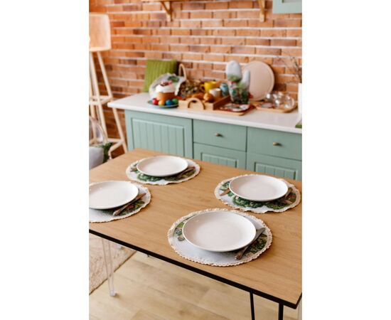 Салфетка на стол Прованс Пасхальная гобеленовая круглая Поляна Заяц с морковью D-35 (034341), изображение 3 Салфетка на стол Прованс Пасхальная гобеленовая круглая Поляна Заяц с морковью D-35 (034341), изображение 3