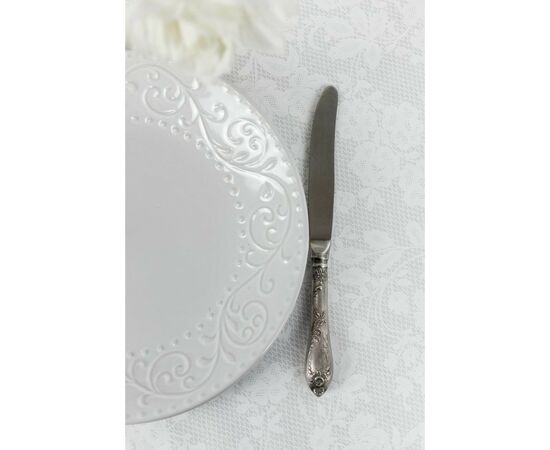 Скатерть Прованс непромокаемая Simfoni Кружево на белом D-136 см (033607), изображение 3