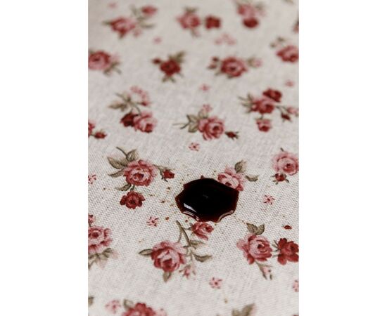 Скатерть Прованс непромокаемая Simfoni Красные розочки на натюрель D-136 см (033609), изображение 4