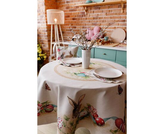 Скатертина Прованс гобеленова Великодня Веснянка D-180 см (034149), зображення 4 Скатертина Прованс гобеленова Великодня Веснянка D-180 см (034149), зображення 4